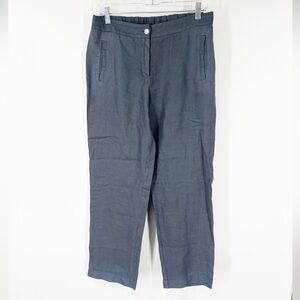 Rosso35 Gray 100% Linen High Rise Pants